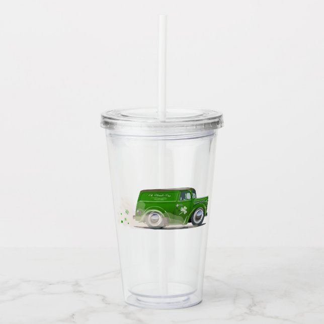  Saint Patrick vintage Cartoon Van Acrylic Tumbler (Front)