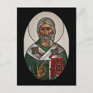 Saint Patrick with Holy Scripture Postcard