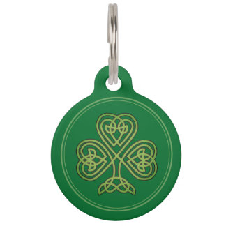 SAINT PATRICKS CELTIC CROSS GREEN PET TAG