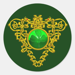 SAINT PATRICK'S CELTIC HEART CLASSIC ROUND STICKER