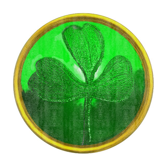 SAINT PATRICK'S CELTIC HEART,SHAMROCK  CUTTING BOARD (Front)