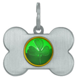 SAINT PATRICK'S CELTIC HEART,SHAMROCK PET ID TAG