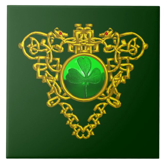 SAINT PATRICK'S CELTIC HEART,SHAMROCK TILE (Front)