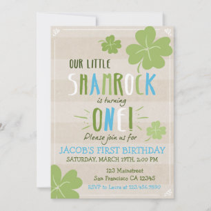 Saint Patrick's Day 4 Feuille Clover Invitation d'