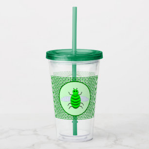 Saint Patricks Day Bee and Shamrocks Acrylic Tumbler