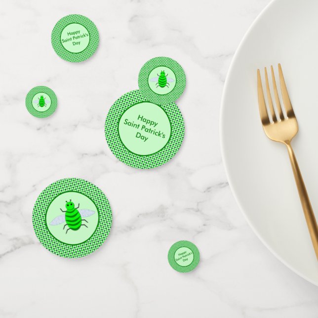 Saint Patricks Day Bee and Shamrocks Custom Confetti (Group)