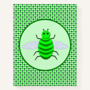 Saint Patricks Day Bee and Shamrocks Notebook