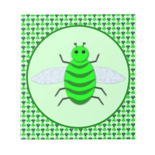 Saint Patricks Day Bee and Shamrocks Notepad