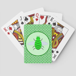 Saint Patricks Day Bee and Shamrocks Playing Cards