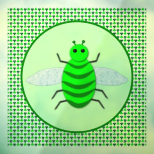 Saint Patricks Day Bee and Shamrocks Window Cling