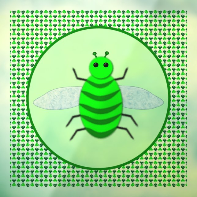 Saint Patricks Day Bee and Shamrocks Window Cling (Sheet 3)