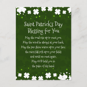 Saint Patrick's Day Blessing May the Road Rise Up Postcard