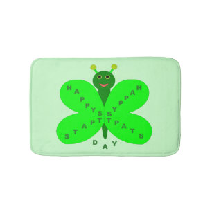 Saint Patricks Day Butterfly Bath Mat