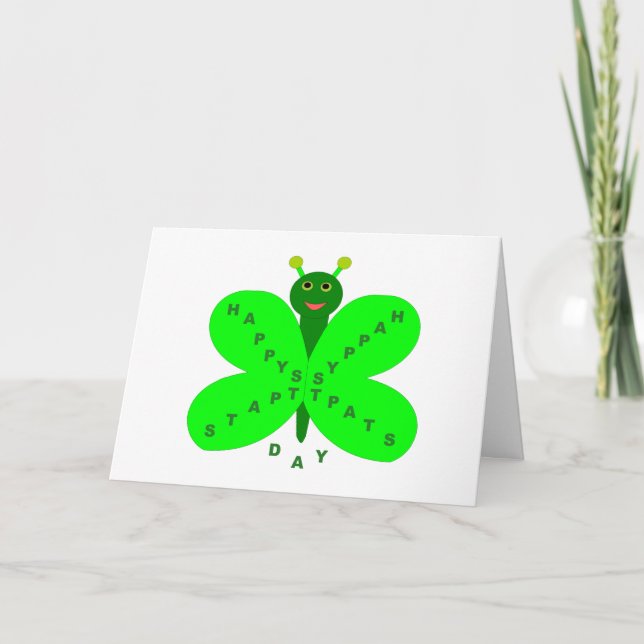 Saint Patrick's Day Butterfly Customizable Card (Front)