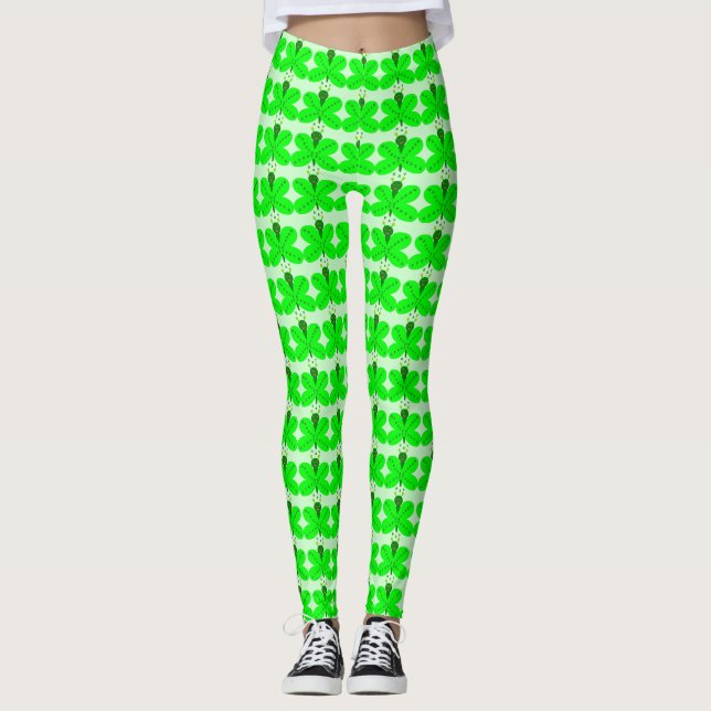 Saint Patricks Day Butterfly Leggings (Front)