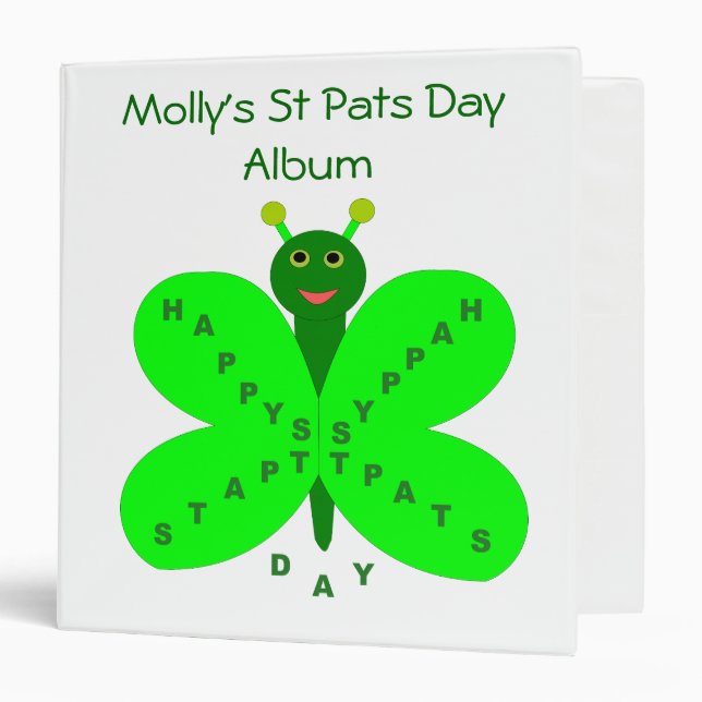 Saint Patricks Day Butterfly Photo Album Binder (Front/Inside)