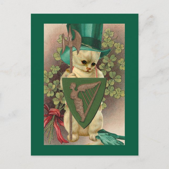 Saint Patrick's Day Cat Postcard (Front)
