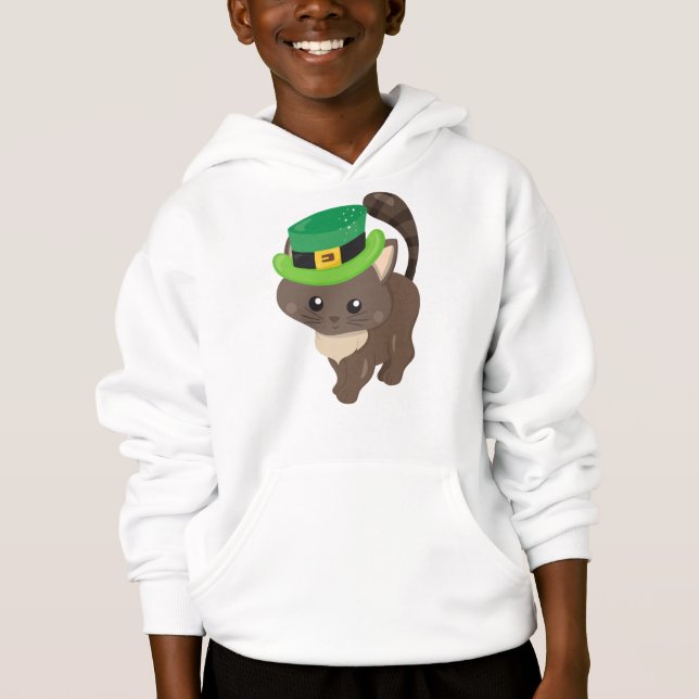 Saint Patrick's Day, Chat Brown, Casquette Leprech (Devant)