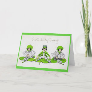 Saint Patrick's Day Children, Vintage Card