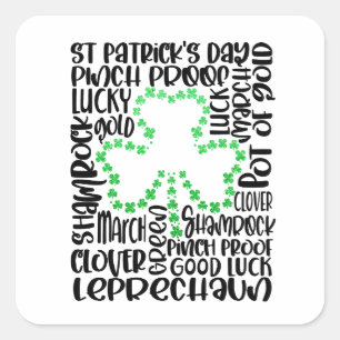 Saint Patricks Day Clover Leaf  Square Sticker