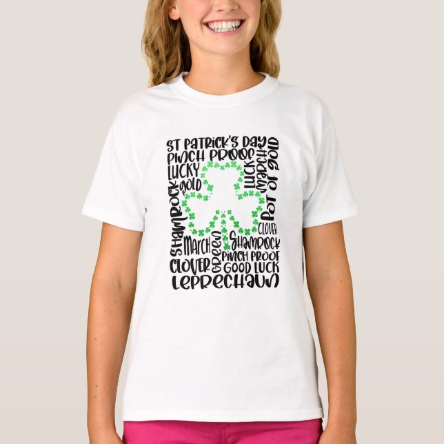 Saint Patricks Day Clover Leaf  T-Shirt (Front)
