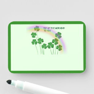 Saint Patrick's Day Clovers Top of the Morning Name Tag