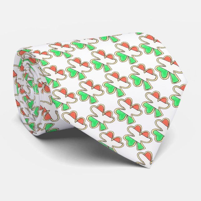 Saint Patrick's Day Cookies Irish Flag Shamrock Tie (Rolled)