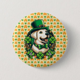 Saint Patrick's Day cut dog 2 Inch Round Button
