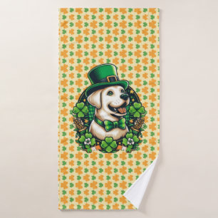 Saint Patrick's Day cut dog Bath Towel