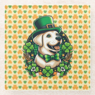 Saint Patrick's Day cut dog Glass Coaster