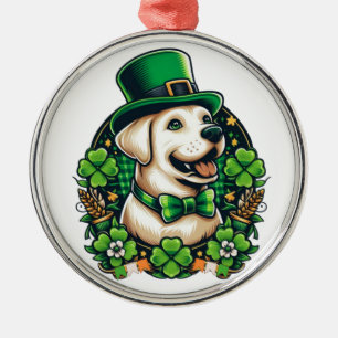 Saint Patrick's Day cut dog Metal Ornament