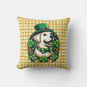 Saint Patrick's Day cut dog Throw Pillow