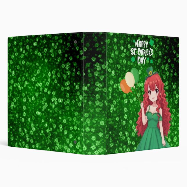  Saint Patrick's day cute, Irish anime lass  Binder (Background)