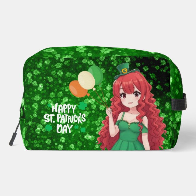 Saint Patrick's day cute, Irish anime lass  Dopp Kit (Back)