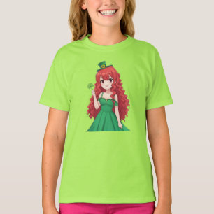 Saint Patrick's day cute, Irish anime lass T-Shirt