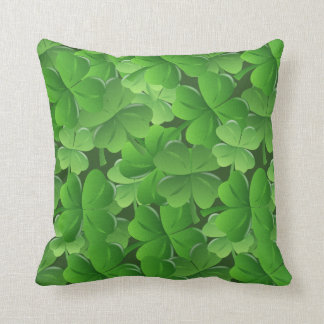 Saint Patricks Day Four Leaf Clover Irish Throw Pillow