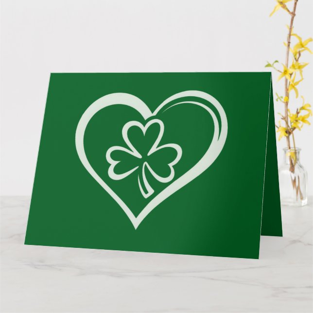 Saint Patrick's Day Funny Shamrock Heart Irish  Card (Yellow Flower)