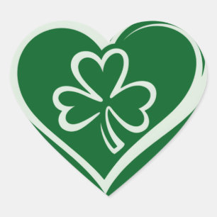 Saint Patrick's Day Funny Shamrock Heart Irish  Heart Sticker