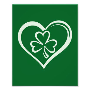 Saint Patrick's Day Funny Shamrock Heart Irish  Photo Print