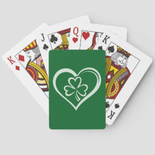 Saint Patrick's Day Funny Shamrock Heart Irish  Playing Cards