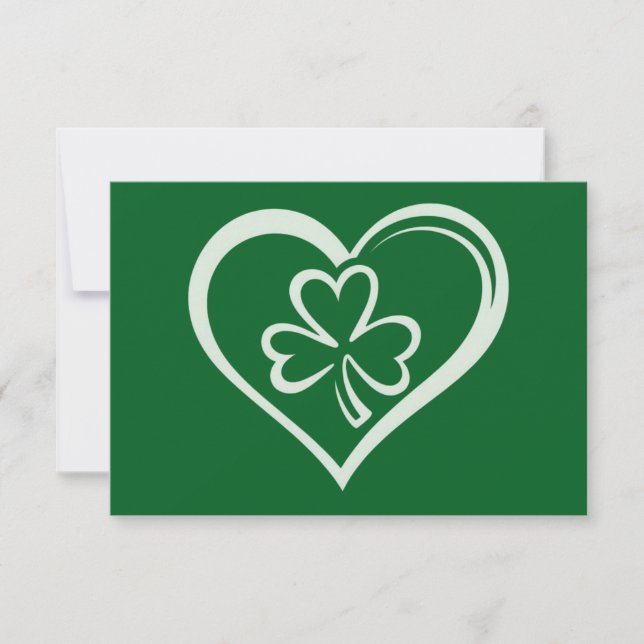 Saint Patrick's Day Funny Shamrock Heart Irish  Thank You Card (Front)