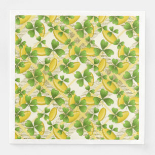 Saint Patrick's Day gold coins clovers party Napkin