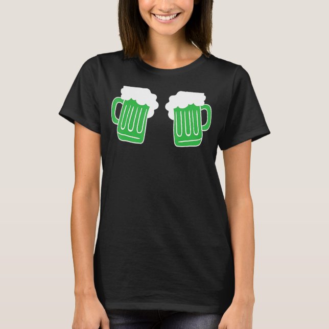 Saint Patrick's Day  Graphic Beer Drinking Green T-Shirt (Front)