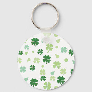saint patricks day Green clover shamrocks  Keychain