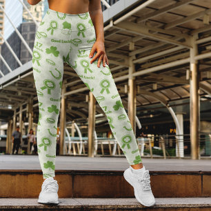Saint Patrick's Day Green Elements Pattern Leggings