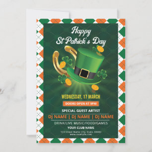 Saint patrick's day invitation flyer template