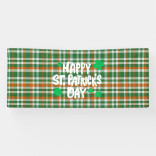 Saint Patrick's day Ireland Flag coloured gingham Banner