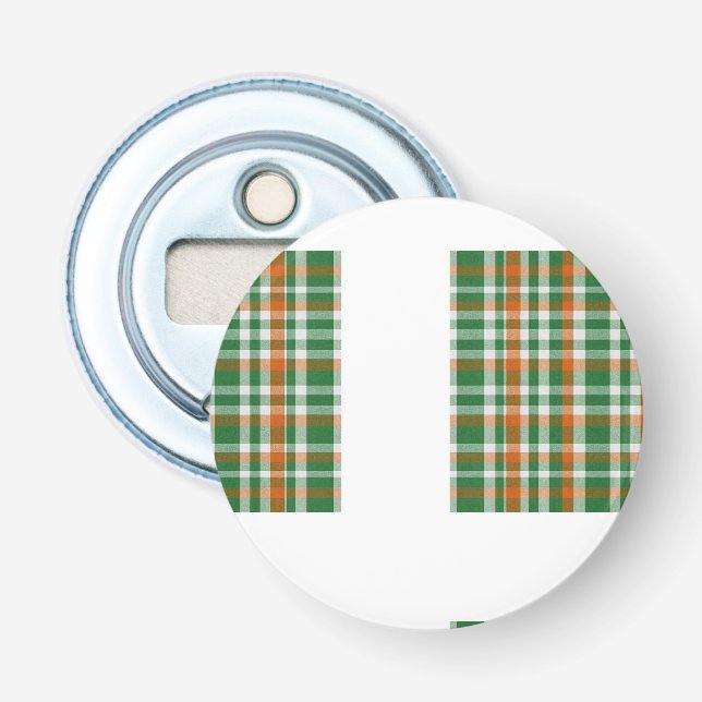  Saint Patrick's day Ireland Flag coloured gingham Bottle Opener (Front)