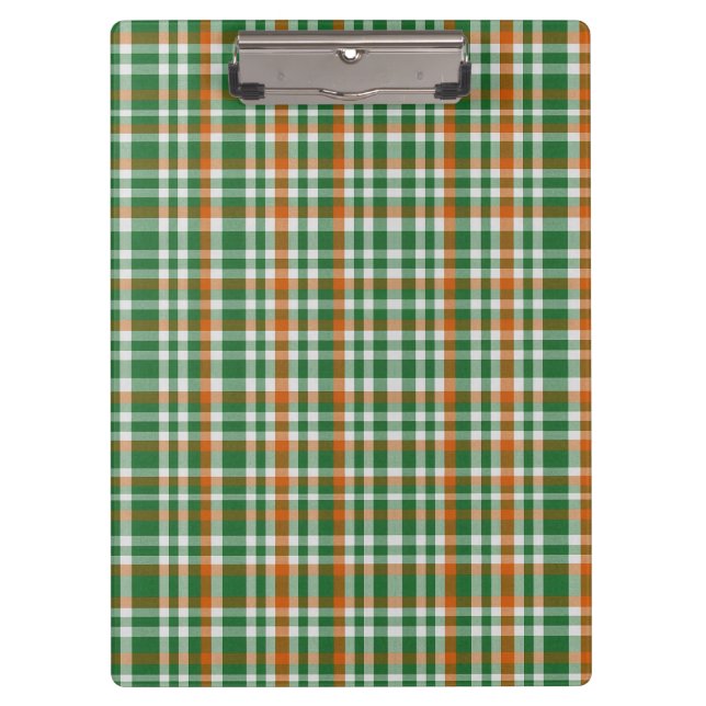  Saint Patrick's day Ireland Flag coloured gingham Clipboard (Front)