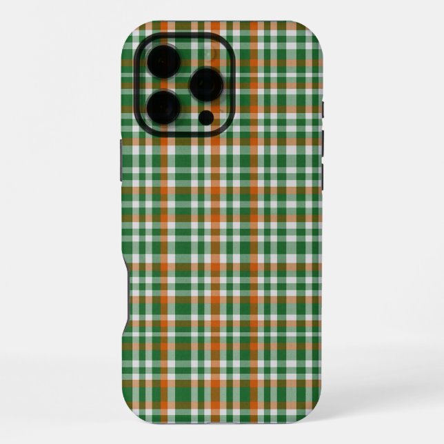  Saint Patrick's day Ireland Flag coloured gingham iPhone Case (Back)